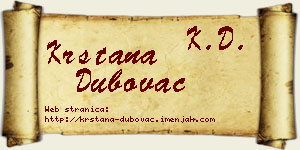 Krstana Dubovac vizit kartica